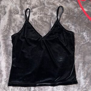 XS black velvet tank top
